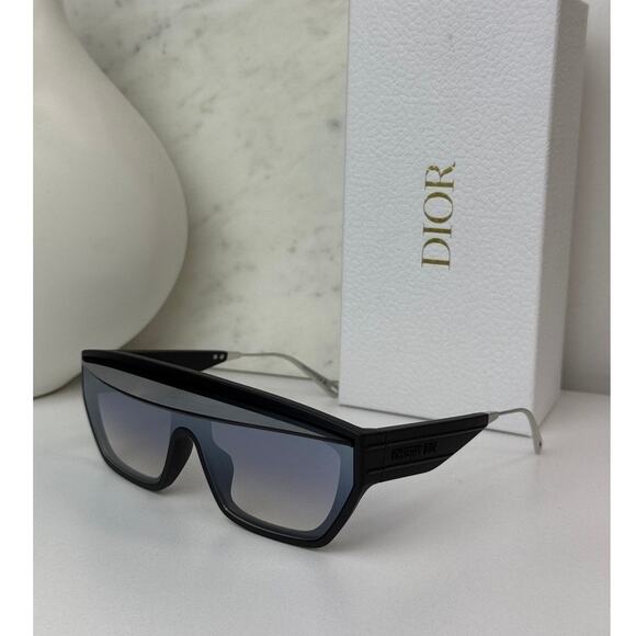 NEW Dior DiorClub M7U Shield Mask Sunglasses Black Mirror